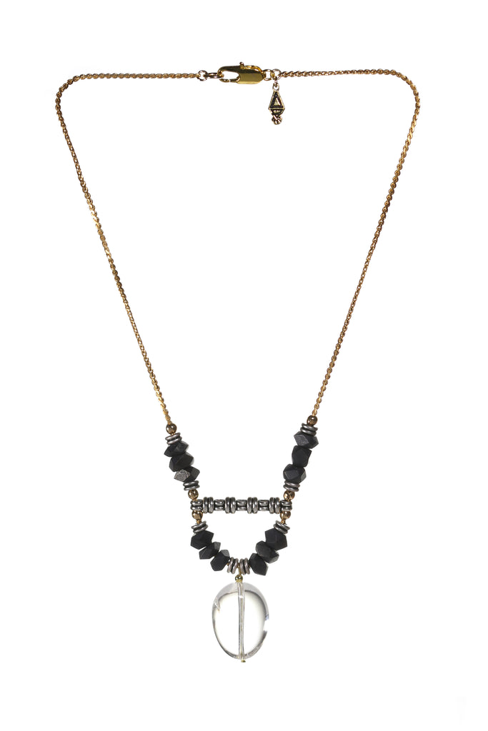 Handmade bohemian jewelry, short crystal necklace made in Canada