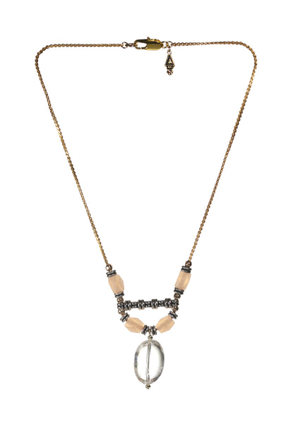 Handmade bohemian jewelry, short crystal necklace made in Canada