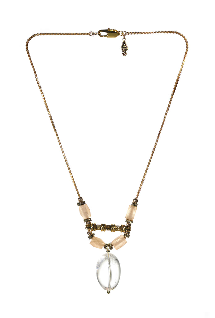 Handmade bohemian jewelry, short crystal necklace made in Canada