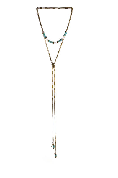 Canadian hand made boho style turquoise long necklace