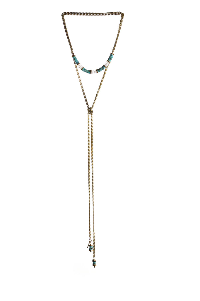 Canadian hand made boho style turquoise long necklace