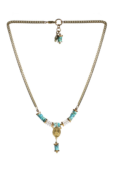 Canadian hand made boho style turquoise short necklace
