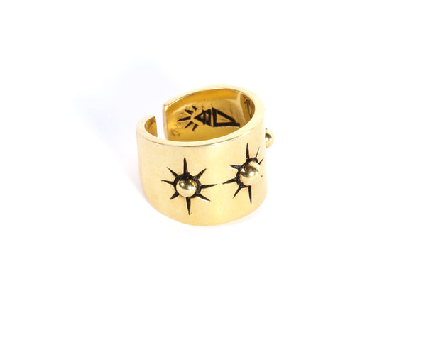 Canadian boho style rings, gold cigar band