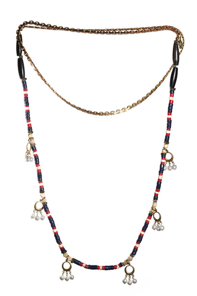 extra long boho pearl necklace