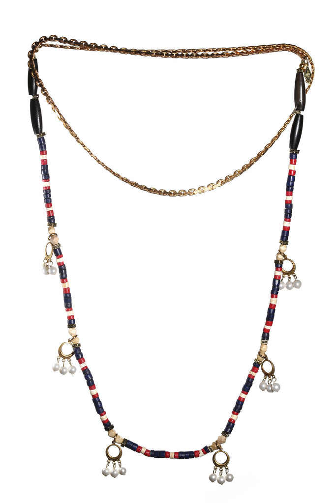 extra long boho pearl necklace